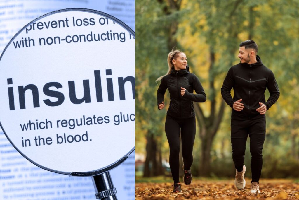infographice of insulin and couple having a healthy lifestyle regenerative medicine